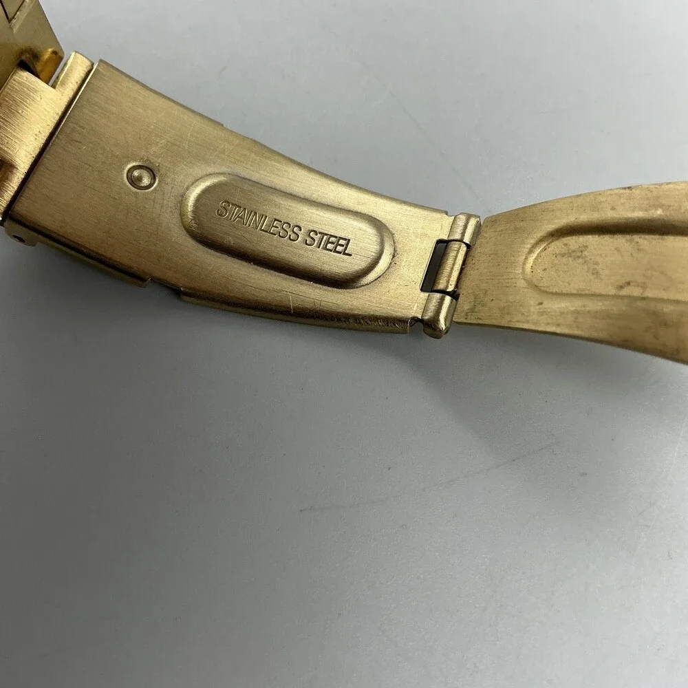 Betsey Johnson Womens Watch 39mm Silver Gold Tone Crystals New Battery 7.25